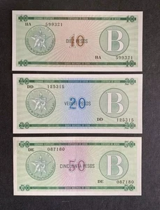 AMERICA 3 BANCONOTE DA 10,20 E 50 PESOS FIOR DI STAMPA UNC - Foto 1 di 2