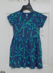 NWT Tea Collection Spotted Palm Tree Wrap Neck Dress sz 6 or 7 - Picture 1 of 1