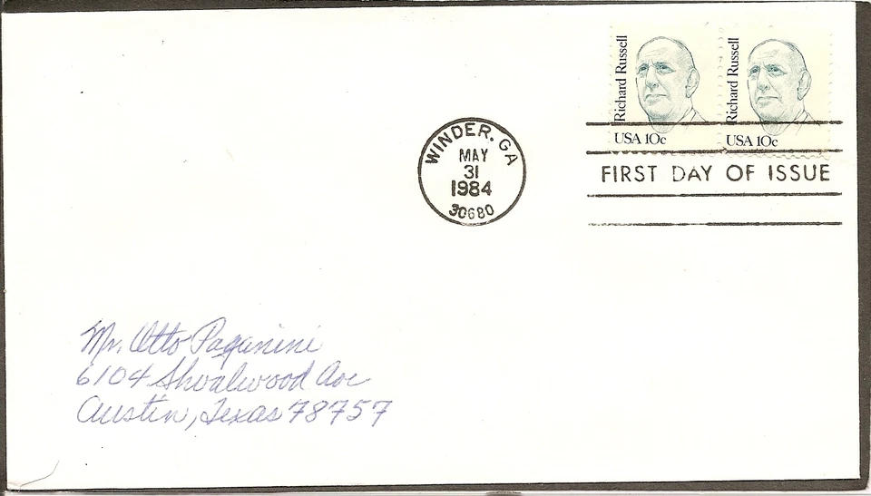 US SC #1853 Great American Issue/ Richard Russell FDC. No Cachet. - Image 1 of 1