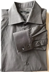 Zara Man Gray Men Dress Shirt Long Sleeve Sz 17 Cotton Long Sleeve - Picture 1 of 8