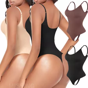 Women Bodysuits Tummy Control Thong Shapewear Seamless Sculpting Body Shaper - Picture 1 of 55