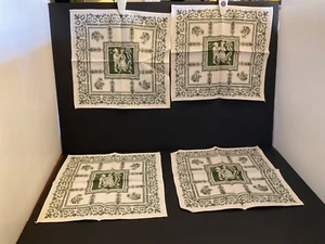 Set of 4 Vintage Linen German Folk Themed Napkins 12" x 12" each - Picture 1 of 7