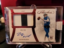 2021 Flawless Collegiate ZACH WILSON RPA 06/20 RUBY Rookie Patch Auto BYU JETS 