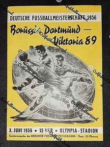 *RAREZA* Programa 1956 Viktoria Berlín Borussia Dortmund fútbol DFB BVB 89 - Imagen 1 de 3