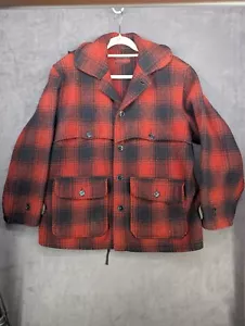 Vintage Montgomery Ward Western Field Flannel Hunting Jacket Men's XL Wool Plaid - Picture 1 of 11