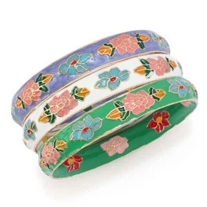 Far East Jewelry Choice of Spring or Classic Set of 3 Cloisonne Bangle Bracelets - Picture 1 of 4