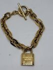 Michael Kors Padlock Gold Tone Chain Bracelet