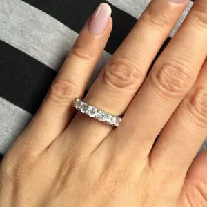1,25 Kt Memory Ring Eternity Memoirering Weißgold Finish Damen Band gr 50-62 - Bild 1 von 5