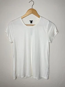 J.crew women crew neck short sleeve stretch slim fit Tee shirt basic M cream - Picture 1 of 14