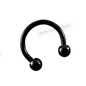 Forma circular NEGRO herradura 8 mm oreja ojo labio mancuerna anillo redondo joyería - Imagen 1 de 6
