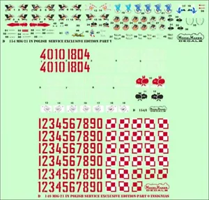 ModelMaker 1/48 D48154 MiG-21 in Polish Service Exclusive Edition Part V Decal - Bild 1 von 6