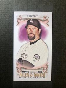 2021 Topps Allen & Ginter Mini #330 Todd Helton - Colorado Rockies - Picture 1 of 4