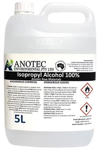 IPA Aussie Made Isopropyl Alcohol 100% 5L FREE POSTAGE METROPOLITAN AREAS - Picture 1 of 6