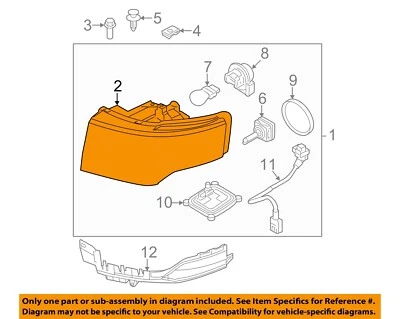 FORD OEM 09-12 Flex Front Lamps Headlamp Components-Headlamp Housing 8A8Z13008E - Imagem 1 de 2
