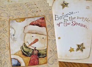 Karen Hillard Crouch Art - Tarjeta mágica de Navidad de colección Lang Main Street Press 5ct - Imagen 1 de 2