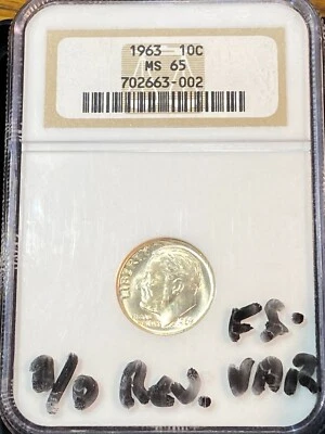 1963 DDR FS-805 Roosevelt Dime NGC MS65 Best Price on Ebay* CHRC - Image 1 of 2