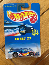 Hot Wheels Car 1991 Vintage Blue/White Card 254 SOL-AIRE CX4 Chrome 7 Spokes
