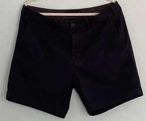 Abercrombie & Fitch Men Chino Shorts 34 Blue Stretch Preppy Golf Nautical Beach - Picture 1 of 11