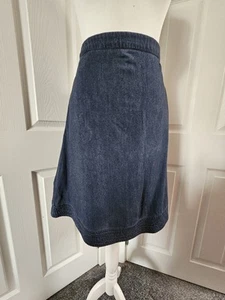 White Stuff blau Denim knielanger Rock Größe 16 Taschen A-Linie - Bild 1 von 13