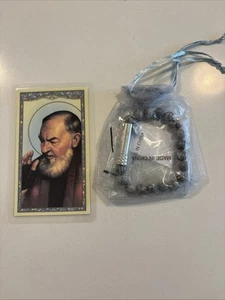Bracciale preghiera pietra San Padre Pio con biglietto preghiera patrono dello stress sollievo - Foto 1 di 7