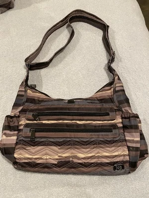 Bolso Bandolera Lug Camper Pintado Marrón Perla Rayas Foto 1 de 4