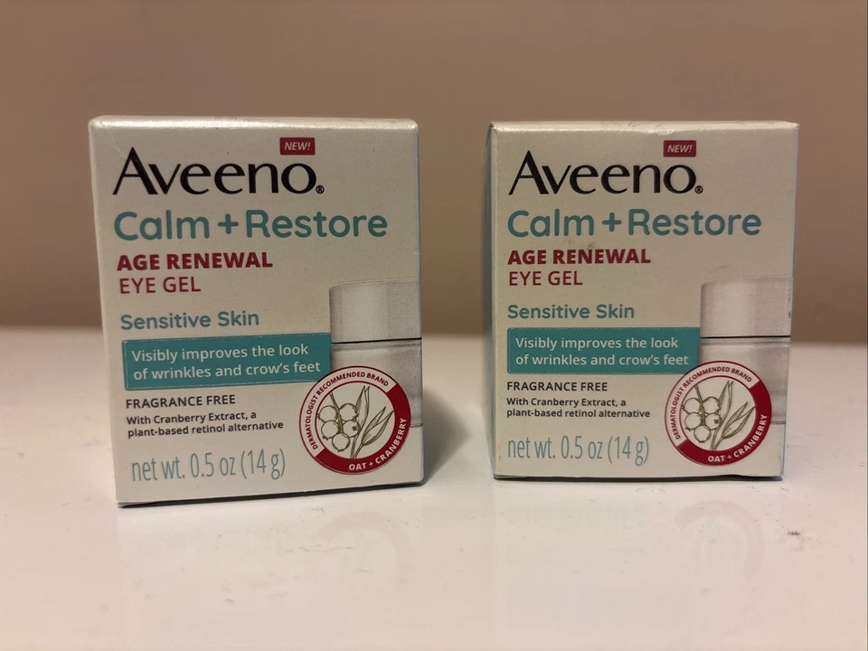 Lote de dos gel para ojos Aveeno Calm + Restore Age Renewal (0,5 fl) piel sensible Foto 1 de 1