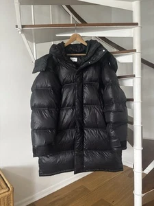 Holzweiler Narvik Down Puffer Jacket Large Oversized Full Zip Warm Hooded Blac - Bild 1 von 13