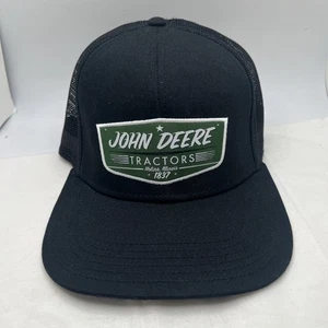 Cappello berretto John Deere aderente nero/verde rete posteriore camionista trattore fattoria - Foto 1 di 7