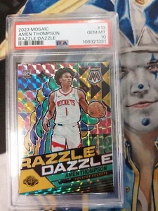 2023 Panini Mosaic Amen Thompson Razzle Dazzle #13 RC PSA 10 Houston Rockets - Bild 1 von 4