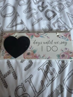 Wedding Countdown Plaque Great For A Couple Counting Down To Their Big Day   - Image 1 of 2