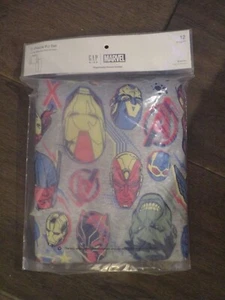 GAP KIDS 2-PC MARVEL AVENGERS FACES LIGHT GRAY L/S PJ PAJAMAS SET SIZE 12  NEW - Picture 1 of 1