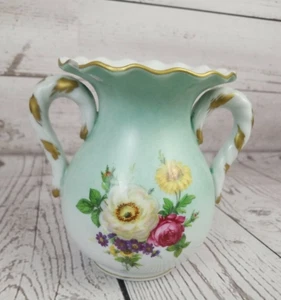 Porcelaine De Versailles Vase Delicate Hand Painted Made in China Gold Trim-WOW - Picture 1 of 12
