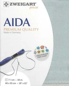 Precut Zweigart Fein-Aida 18 count Smoky Blue 3793/5018 - Picture 1 of 2