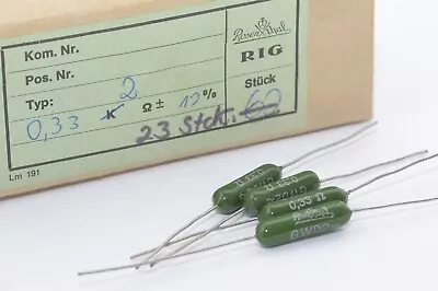 4x Leistungs-Widerstand Rosenthal Typ GWD2, 0.33 Ohm / 2 W, grün glasiert, NOS - Bild 1 von 3