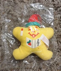 Vg CARL’S Jr Happy Starnament Christmas Tree Plush Ornaments caroling 1992 NEW - Picture 1 of 5
