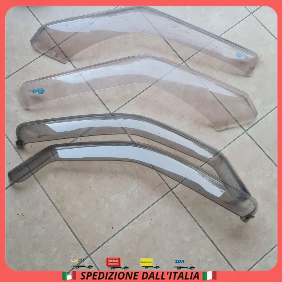 SET KIT 4 DEFLETTORI ANTI PARA VENTO PIOGGIA PER AUTO FIAT TIPO DA FINESTRINO - Immagine 1 di 4