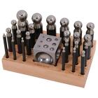 25pc DAPPING DOMING PUNCH BLOCK SET METAL SHAPING CRAFTING JEWELLERY PUNCHING