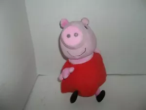 2011 fisher price hug n and oink talking peppa pig plush with red dress 10" tall - Picture 1 of 4