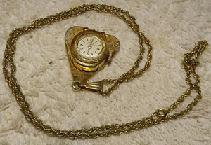Enzo 17 Jewels Swiss Made Base Metal Ladies Watch on Chain (not working) - Picture 1 of 8