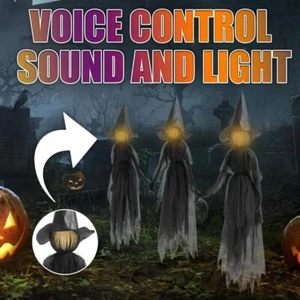 Halloween Creepy Witch Screaming Witches With LED Lights For Outdoor Decor - Picture 1 of 11