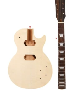 22 - Fret Electric Guitar Kit: 24.75in Mahogany Neck, Flame Maple Body - Picture 1 of 6