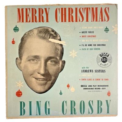 BING CROSBY Merry Christmas 1949 Vinyl Decca Records 10" LP 5019 Foto 1 de 4