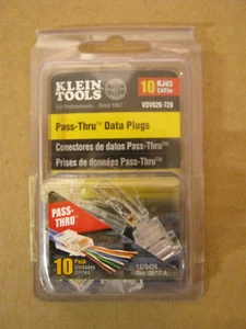 NEW 10 Pack Klein Tools VDV826-728 Pass-Thru Modular Data Plugs, RJ45-CAT5E - Picture 1 of 2