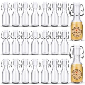 24 PCS Mini Flip Top Glass Bottle with Stoppers Decorative Small Swing Top Gl... - Picture 1 of 7
