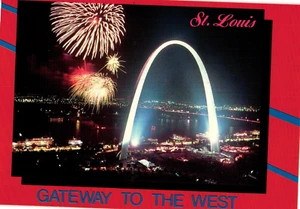 Gateway to The West Fireworks St. Louis Missouri Postcard Unposted - Picture 1 of 2