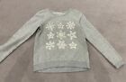 H&M Girls Snowflake Sequin Sweater Jumper Grey - Age 12-14 Years