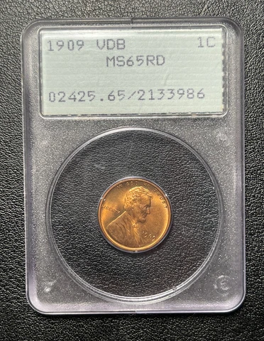 PCGS MS65 RD 1909 VDB Lincoln Cent Old Rattler OGH Blazing Red Gem Cover