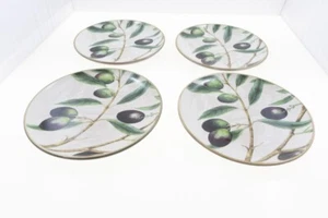 Williams Sonoma Set of 4 Olive Branch Pattern 8" Salad Dinner Plates Portugal - Picture 1 of 5