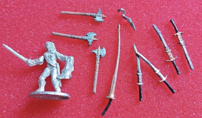 Ral Partha 1982 RPG, D & D  Swordsman With 9 Extra Weapons, Ex Condition - Image 1 of 2