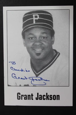 Grant Jackson (d.2021) Pittsburgh Pirates Signed Autographed 3x5 Photo - Image 1 of 2